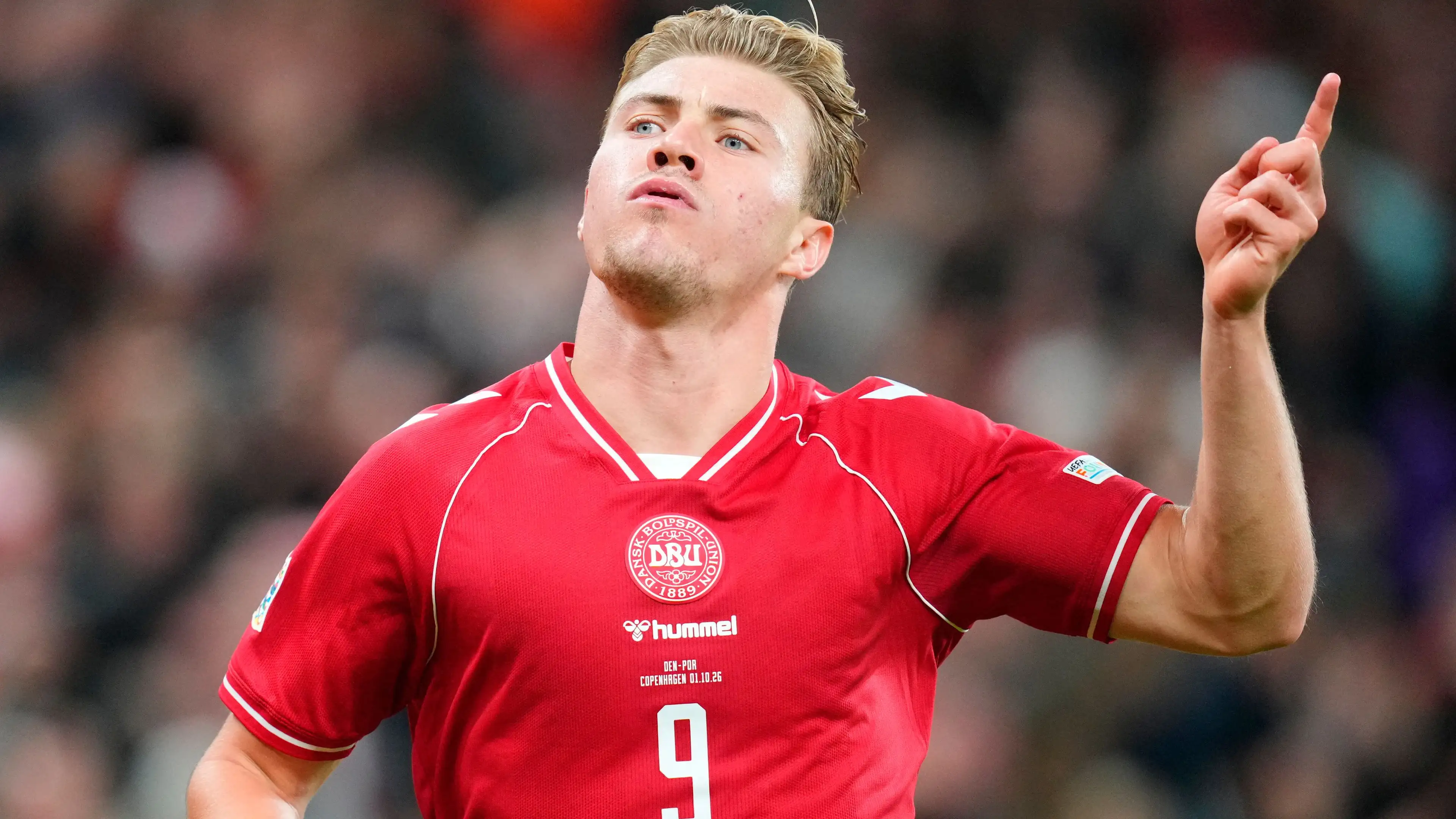 Pesan untuk Cristiano Ronaldo? Striker Denmark Rasmus Højlund mengejek Portugal dengan selebrasi ala CR7